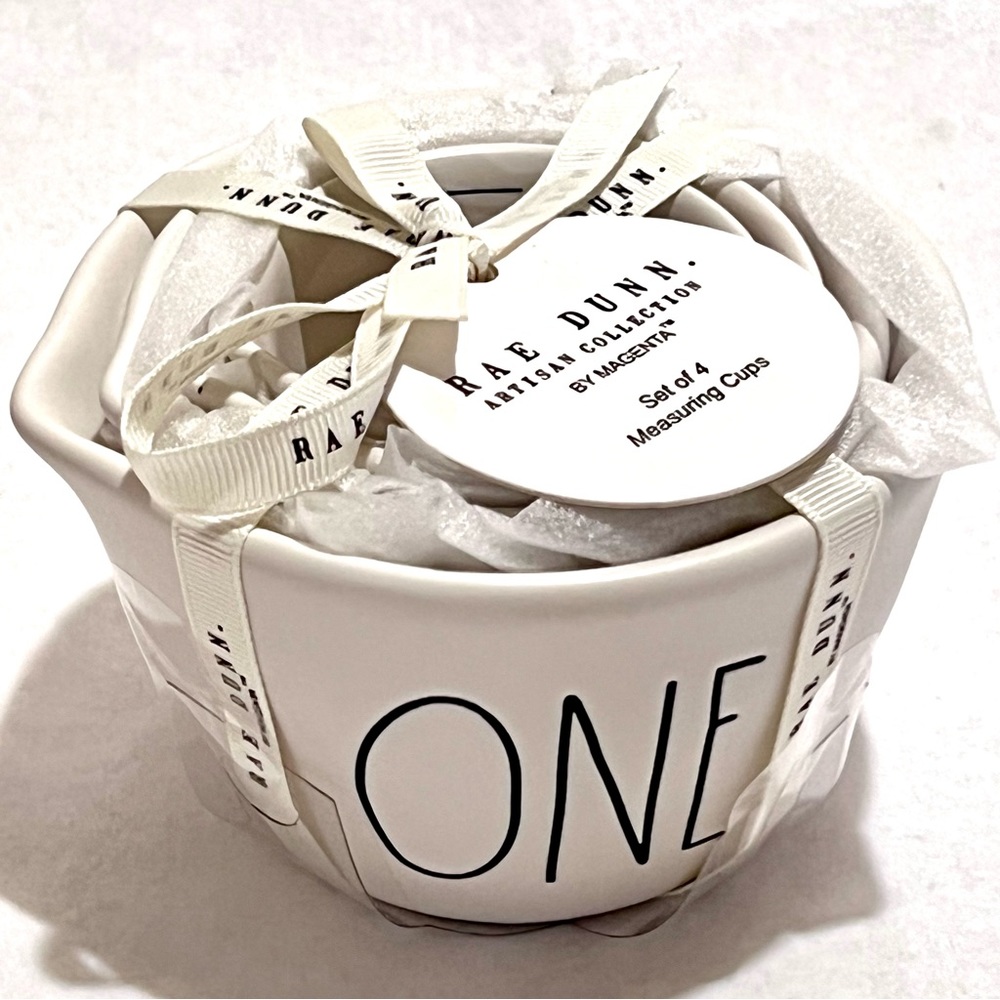 Rae Dunn Matte White Ceramic Measuring Cups